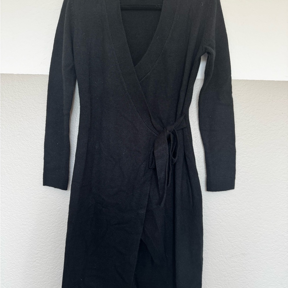 Banana Republic Knitted Black Wrap Dress